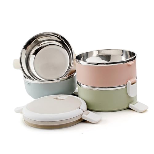 Cabilock Fiambrera Térmica de Acero Inoxidable Portátil para Alimentos con Aislamiento Multi Capa Contenedor Hermético para Comida Caliente Oficina y Escuela Color Color Aleatorio