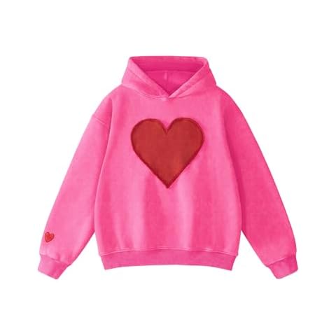 FAIABLE Oversized Hoodie with Heart Patch Cover