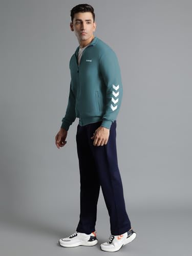 Image of hummel Promo Men's All weather Regular Fit Track Suit with Zipper and Pockets Comfortable Breathable Stretchable Soft Fabric For Everyday Use Ideal for Gym Training or Running Loungwear