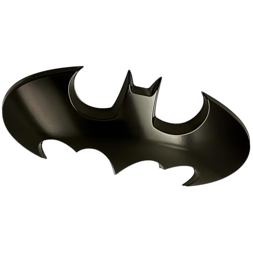 Image of Fan Emblems Batman 3D Car Badge - 1989 Batwing Logo - Large (Black Chrome: 7.3 x 3.6 x 0.4 inches)