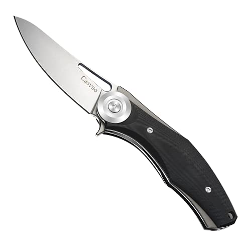 Casvno Pocket Knife Folding knife ?F02A??3.58” D2 Steel Blade,G10 Handle,SpeedSafe Assisted Open, Flipper, Liner and Tip Lock,6.3 oz