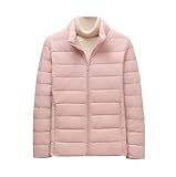 Plumifero Ligero Mujer Chaqueta Plumas Mujer Plumifero Ultraligero Sin Capucha Puffer Case Abrigo Plumon Abrigos Acolchados Quilted Jacket Women Short Puffer Jacket Plumas Ligero Rosa Cereza XXL