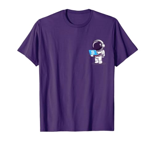 Astronaut Buy Ticket to Moon with BTC Bitcoin T-Shirt, Men, Purple, XX-Large