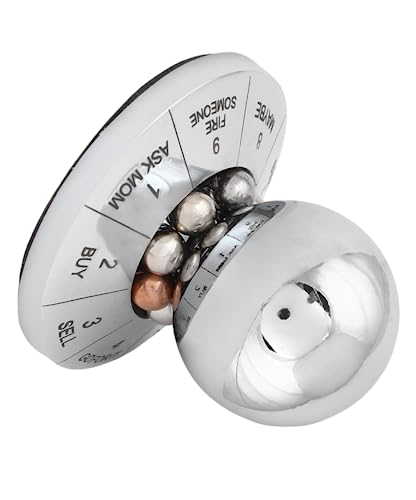 Image of ZAHEPA Spinning Decision Maker Ball Metal Paperweight for Office Table, 9 Different Choices, Anti-Stress Gadget, Paper Holder, Office Desk Decor & Showpiece, Gift for Professionals & Students