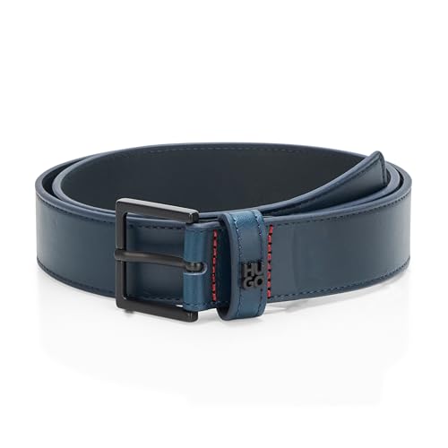 HUGO Men's Stacked Logo Square Buckle Belt2
