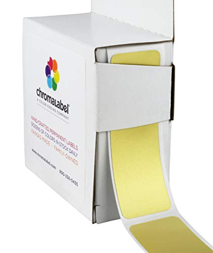 ChromaLabel 1 x 3 Inch All Purpose Permanent Color Code Rectangle Labels, 250 Labels per Dispenser Box, Metallic Gold