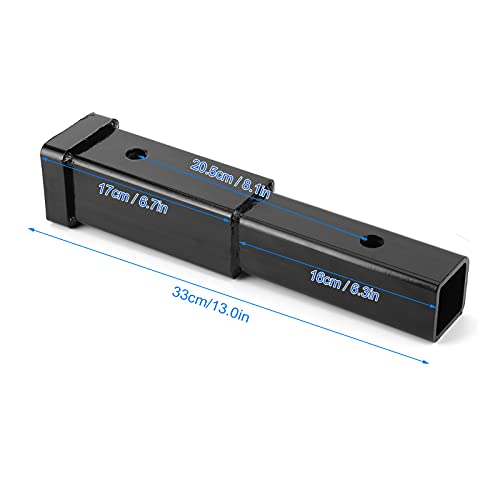 Rallonge de Remorquage, 30,5 Cm D'attelage de Remorque 5000 Lb Tube carré en Acier pour Récepteur de Classe 0,75 5,1 Cm