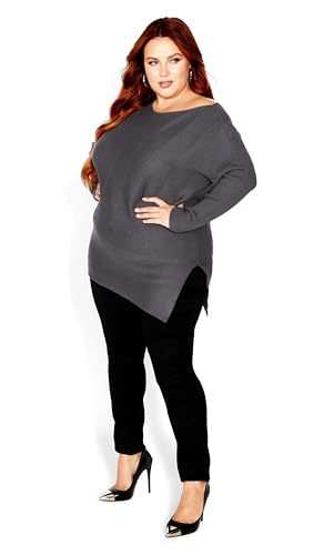 City Chic Women's Plus Size Lean in Sweater3