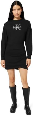Calvin Klein Damen Ls Monologo Terry Crew Fashion D Lv047e224g Kleider