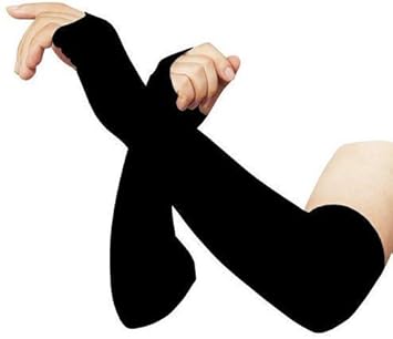 JOFIX Protection Cooling Arm Sleeves for Men & Women, Perfect for Cycling, Driving, Running, Basketball, Football & Outdoor Activities - 1 Pairs Pack Arm Sleeves (Black)