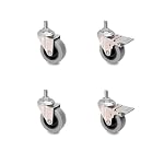 Emuca – Emuca - Set aus 4 Lenkrollen für Möbel Ø50mm mit Gewindestif