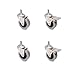 Price comparison product image Emuca - Pack of 4 grey swivel castors for furniture (2 with brake and 2 without brake) 50mm(1,96 inch) diameter with M8x15 bolt and ball bearings