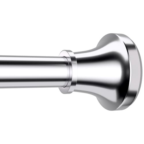 Shower Curtain Rod Spring Tension,Chrome Adjustable Stainless Steel Shower Rods for Bathroom 1 Inch Diameter,No Drill,Non-Slip,Never Rust,31 to 80 Inch