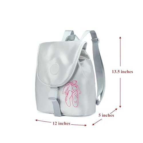 Image of Ballet Dance Backpack for Girls - Personalized Dance Ballet Gift,15L Big Capacity for Teen Dancers (Matt Silver).
