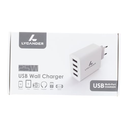USB Ladegerät LYCANDER mit 4 Anschlüssen und 25W Leistung