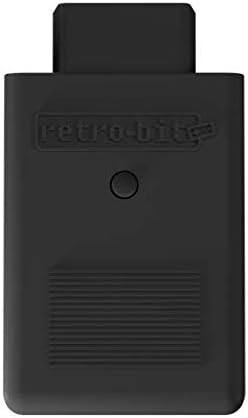 Sega Genesis Port Receiver, a black rectangular dongle with a Retro-Bit logo and a small button