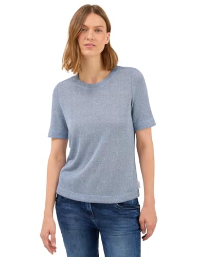 T-shirt léger aspect tricoté col rond mode été femme