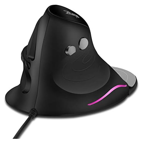 TRELC Vertical Ergonomic Optical Mouse with 6 Programmable Buttons, 800-3200 DPI, Removable Palm Rest, Reduces Wrist Pain, Vertical Mice Wired for PC, Desktop, Laptop (Wired) Cover