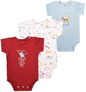 سالوبيت بكباسين مطبوع بأكمام قصيرة للجنسين، طقم ملابس داخلية للأطفال والرضع طراز 5213 من جونيور، (عبوة من 3 قطع)