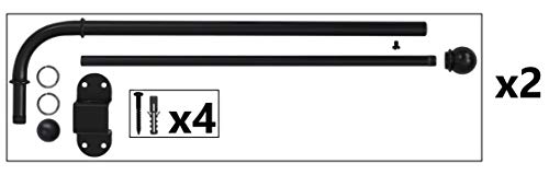 Urbanest 1/2” Adjustable Wall Mounted Swing Arm Rods, 24"-38", Matte Black #TOP3