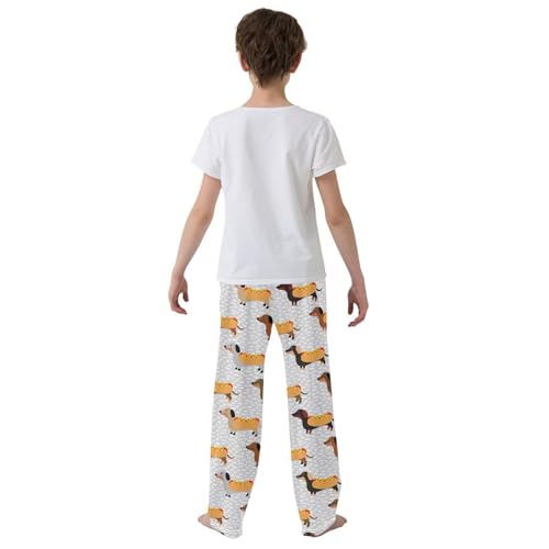 Boys' Pants Cute Hotdog Dachshunds Long Bottoms Jogger Pants Elastic Waist Trousers with Pockets S-XL3