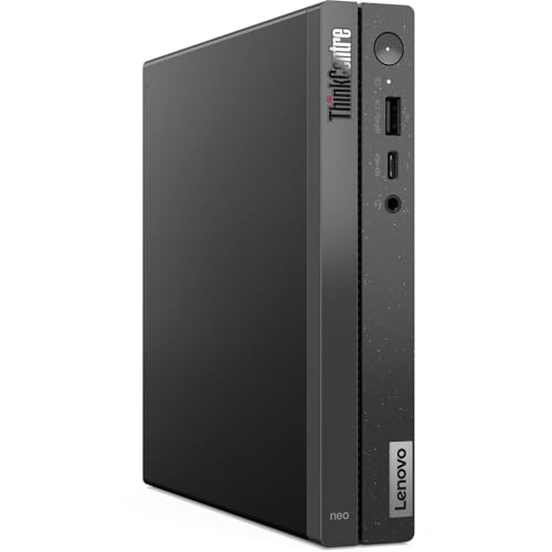 Image of Lenovo ThinkCentre neo 50q Gen 5 tiny desktop, Intel Core i5-13420H, 8GB DDR5 RAM, 512GB PCIe SSD, Wi-Fi 6, Windows 11 Pro, Black