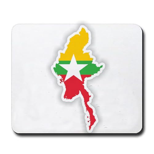 2 tapis de souris avec drapeau de la Birmanie - Accessoires de bureau - 240 x 200 x 4 mm - Couleur : Birmanie