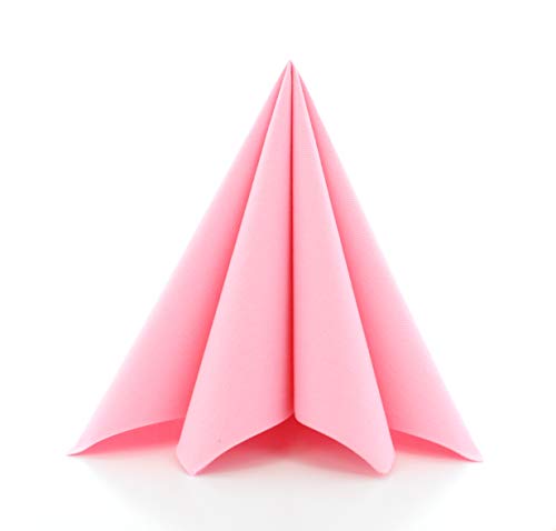 Mank Airlaid Servietten 40x40 cm Premium Einweg-Serviette textilähnlich und saugstark perfekt für Hochzeit & Partys 50 Stück Rosa