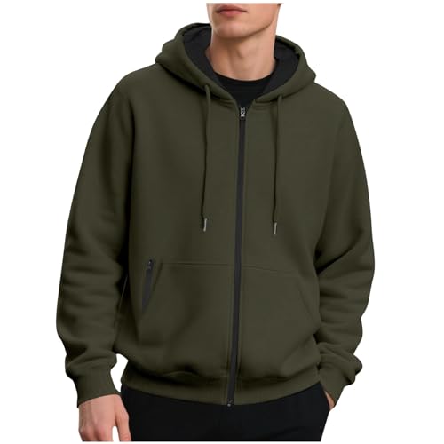 Mens Fleece Hoodies with Zipper Pockets.