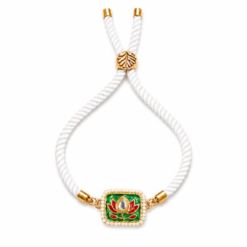 Image of M.F.H Premium Designer Rakhi for Brother | Adjustable Handmade Raki Bracelet |Traditional Raksha Bandhan Gift for Brother | Comfortable & Skin-Friendly RaKi