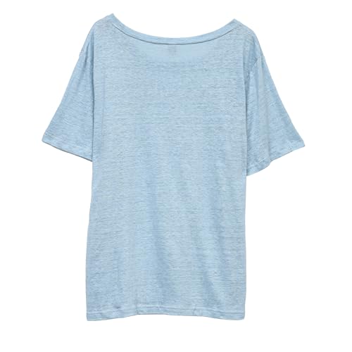 Amazhiyu Women's 100% Linen Knit Basic T-Shirt Short Sleeve Summer Tee2
