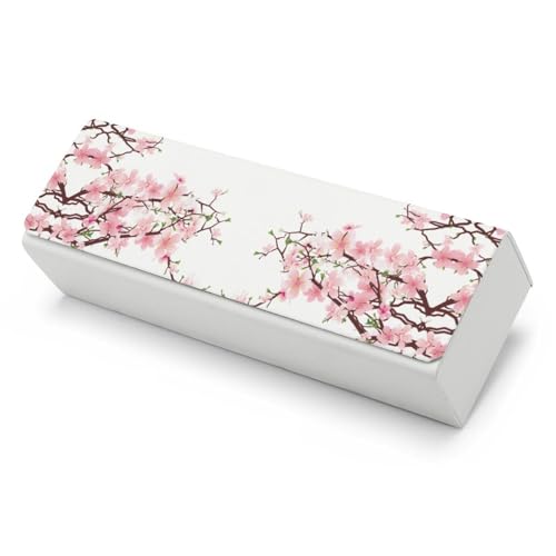 Étui à lunettes rigide anti-rayures motif fleurs de cerisier