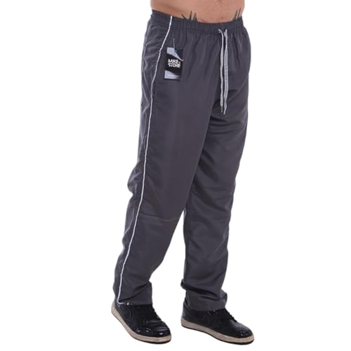 Calça Masculina Tactel Treino Escolar 3 Bolsos Academia (BR, Alfa, M, Regular, Regular, Cinza)