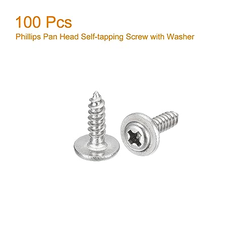 Tornillo autorroscante Phillips 8 mm con arandela 100 unidades miniatura 3
