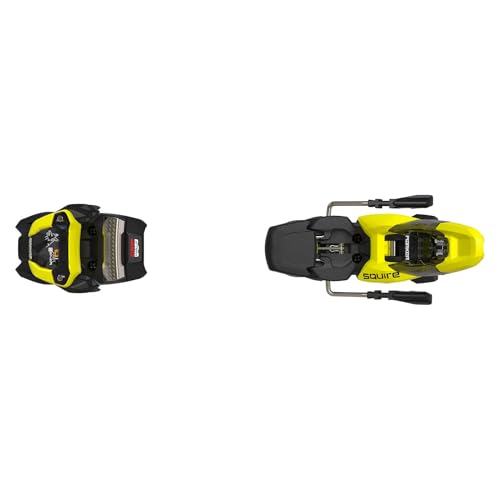 Marker Squire 11 Ski Bindings - Unisex Adult Lightweight Easy-Entry Freeride & Freestyle All-Mountain Skiing Bindings - Anti-Friction Technology, Reduced Step-in Force, Black/Yellow, 100mm