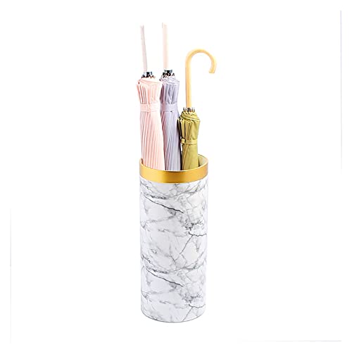Soporte para paraguas de interior, diseño de mármol moderno, soporte para bastón, para oficina, hogar, paraguas, redondo, 20 x 48 cm, PVC