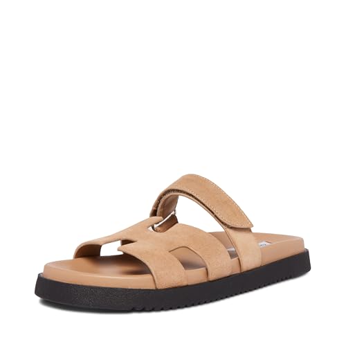 Steve Madden Womens Mayven Slide Sandal, Taupe Suede, 9