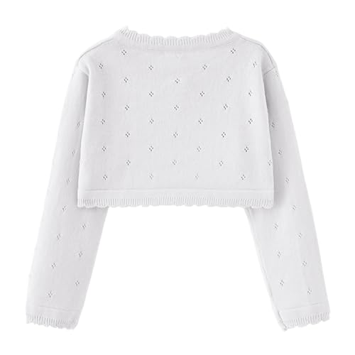 Fall Cute Cardigan for Girls Fall Trave Bow Closure Knitted Bolero Shrugs Cropped Kids Long Sleeve Sweater 0-10 Years3