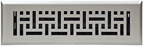 Accord Ventilation AMFRSNB210 Wicker Design Floor Register, Satin Nickel, 2" x 10"