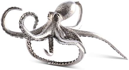 Vagabond House Pewter Metal Octopus Sea Napkin Ring (Sold as Single Ring) Artisan Crafted Designer Ring 3.5 inch Wide