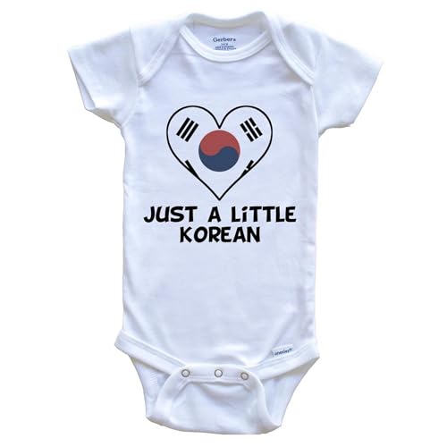 Really Awesome Shirts Just A Little Korean Baby Bodysuit - Cute South Korea Flag