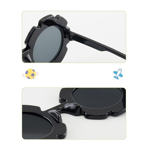 Kids Flower Sunglasses for Preschool Girls Round Lens Design Cute Outdoor Beach Accessories Perfect for Parties and Summer4