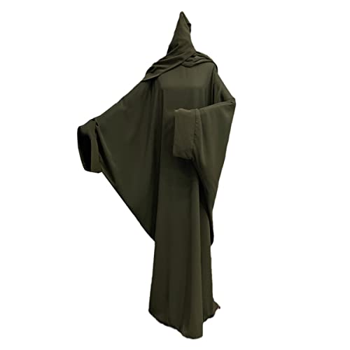 Robe de prière musulmane anti-transparence avec hijab intégré pour femme pressée