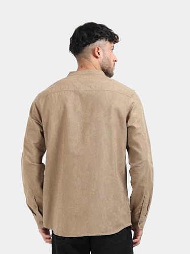 Image of StitchX Men's Full Sleeve Mandarin Collar Jacquard Shirt