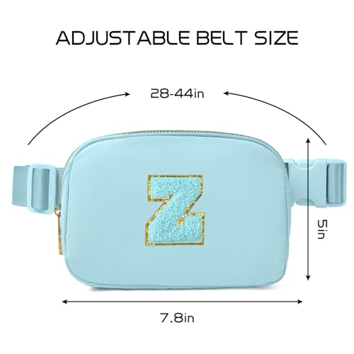 Image of Gitus Gifts for 8 9 10 11 12 Year Old Girls Belt Bag Fanny Pack Crossbody Bags with Initial Letter Patch Cute Stuff Birthday Gifts for Teen Girls Women Personalized Trend Stuff (Icing Blue-Z)
