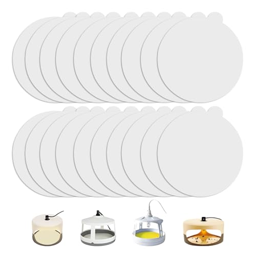 20PCS Flea Trap Sticky Discs, 18cm/7.1 Flea Traps Replacement Pads, Round Sticky Pads, Flea Treatment Trap Refills for Indoor Flea Catchers, Non-Toxic & Pet-Friendly Pest Control Solution, White