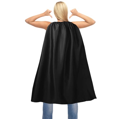 Adult Superhero Cape and Mask for Man and Woman - Halloween Vampire Capes Superhero Party Capes Black
