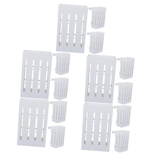 KALLORY 15 St Akvarieväxtställ Flytande Växter Plast Akvarieväxthållare Vattenväxter Planteringskrukor Planta Plastblomkrukor Vattenväxtkruka Hängande Korg Levande Räkor Vit