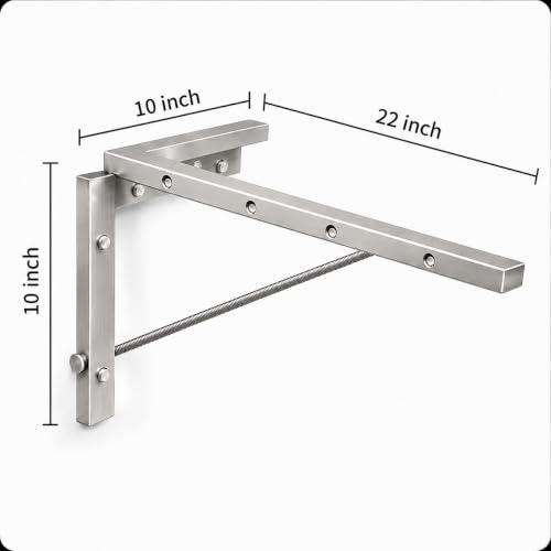 Image of Clothes Drying Stand Wall Mounted /Cloth Dryer Stand /Clothes Hanger for Drying Clothes Foldable for Home Or Balcony with 50 Feet Rope and Fasteners Set (Heavy Duty -Stainless Steel)