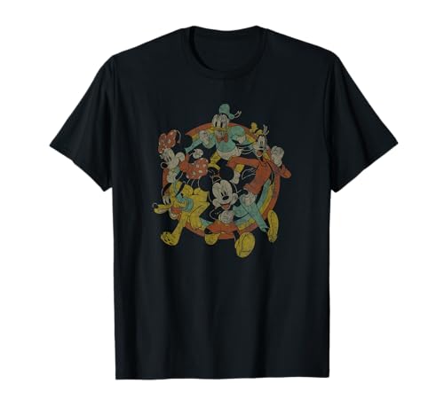 T-shirt Mickey Disney Rainbow Runners en coton pour look vintage et casual